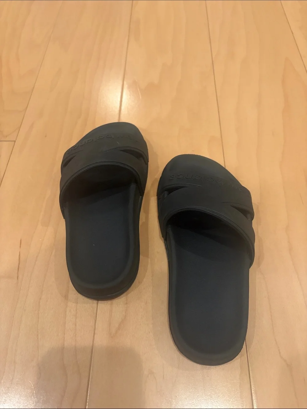 New Balance Black Slip-On Slide Sandals